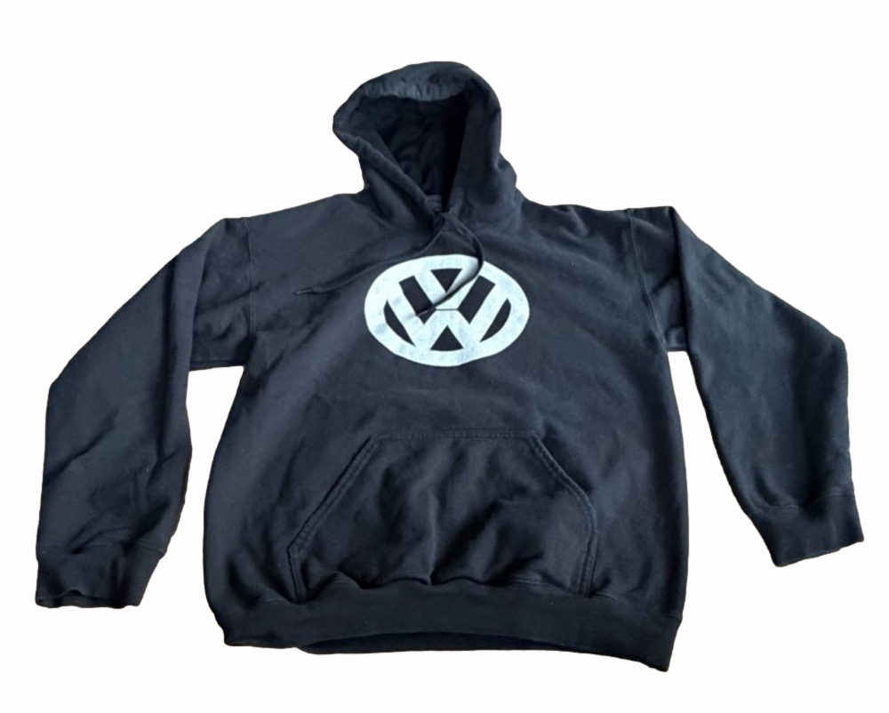 Gildan Black Hoodie with White Volkswagen Logo